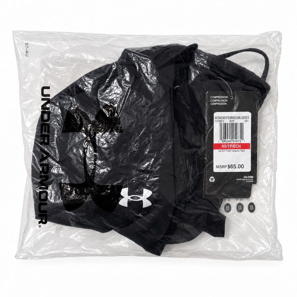 Under Armour UA Fly Fast Graphic Compression Tights Women’s XS Black NWT
